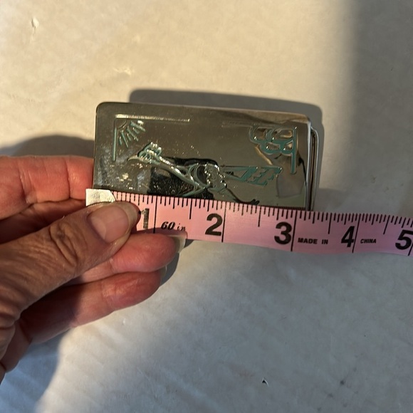 CHAMBERS BELT CO. VINTAGE SILVER-TONED ROAD RUNNER BELT BUCKLE - Picture 9 of 11